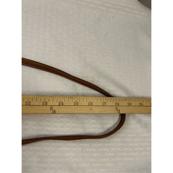 Fossil tan leather crossbody satchel strap key - Picture 9 of 13